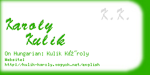 karoly kulik business card
